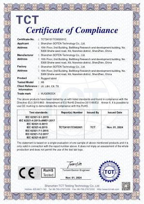 RoHS compliance certificate